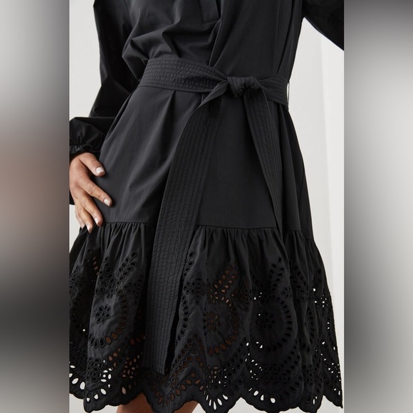 Rails Saylor Black Eyelet Dress Size Small - Picture 4 of 12
